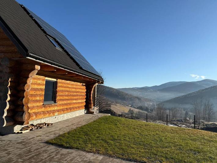 Dom wakacyjny dla 5 osób, z sauna i widok oraz ogród w Zawoja