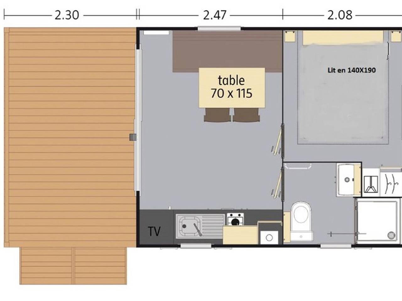 Mobil home avec Terrasse à Baudreix - 2 Pers, 2 Pièces in Baudreix, Béarn