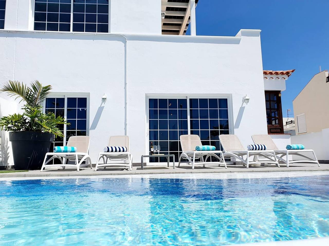 Bright and airy spacious three bedroom Holiday Home with private pool in La Caleta, Adeje