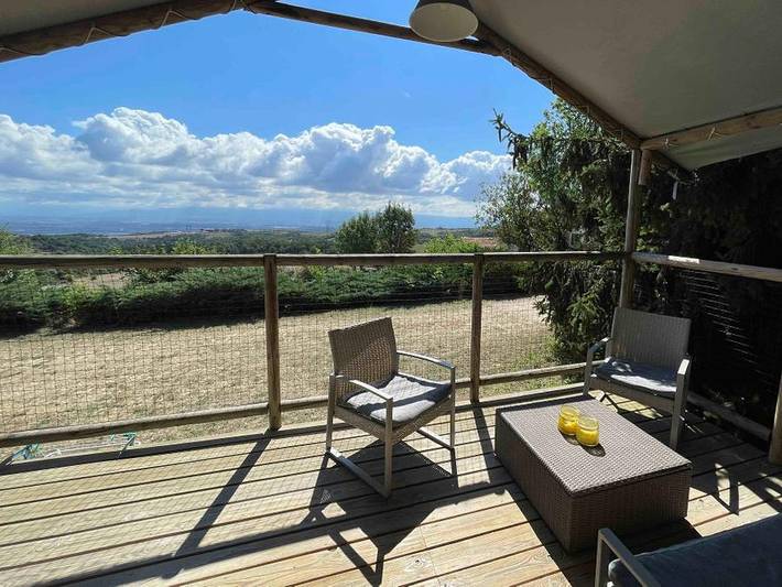 Camping la Ferme de Simondon - Safarizelt 4 personen - Ausgestattete Lodge in Plats, Tournon-sur-Rhône und Umgebung