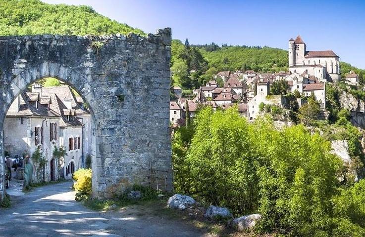 Gîte pour 2 personnes, avec Balcon et Terrasse ainsi que Jardin et Vue à Saint-Cirq-Lapopie
