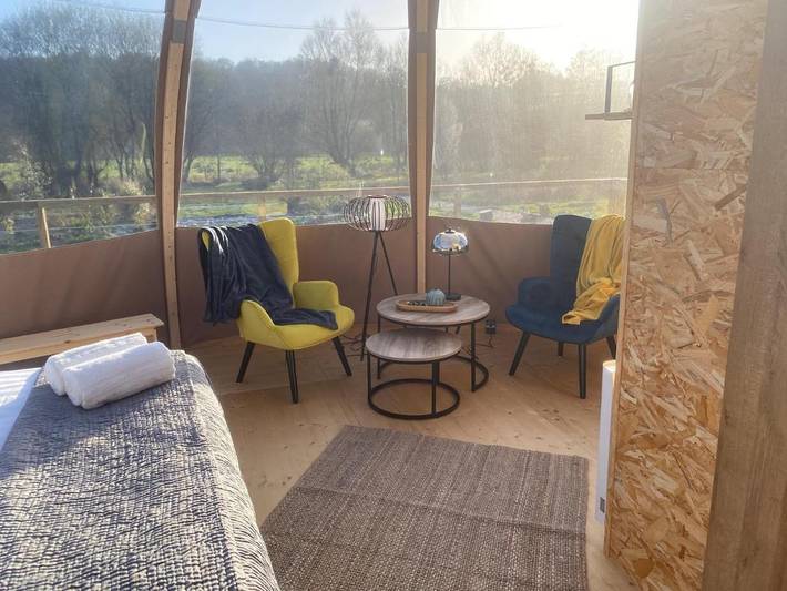 Tente pour 2 personnes, avec terrasse ainsi que vue et jardin dans Haute-Normandie - 3