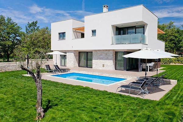 Designvilla mit Dachterrasse und Panoramablick in Karigador, Umag und Umgebung