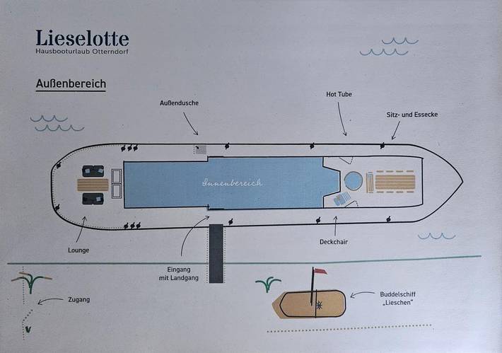 Hausboot für 9 Personen, mit Terrasse und Garten sowie Sauna in Niedersachsen - 2