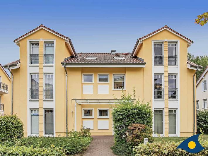 Ferienwohnung für 3 Personen, mit Balkon und Pool sowie Seeblick und Ausblick in Bansin