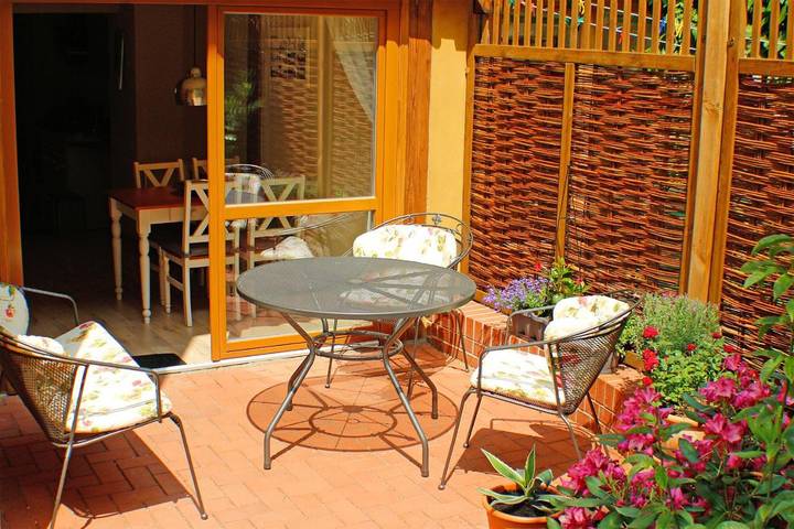 Ferienwohnung für 4 Personen, mit Balkon und Terrasse sowie Garten in Adventsstadt Quedlinburg