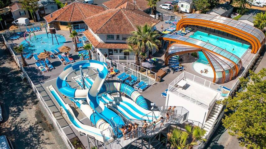 Camping für 6 Personen, mit Terrasse und Garten sowie Kinderpool und Pool in Messanges