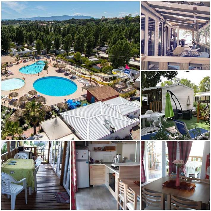 Camping pour 4 personnes, avec vue et piscine ainsi que jardin et bassin pour enfant à Fréjus
