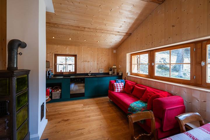 Hütte für 6 Personen, mit Ausblick und Garten, mit Haustier in Davos