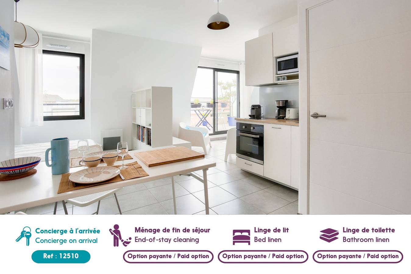 Studio entier, Studio pour 2 avec balcon à 700 m de la plage in Dinard, Région de Saint-Malo