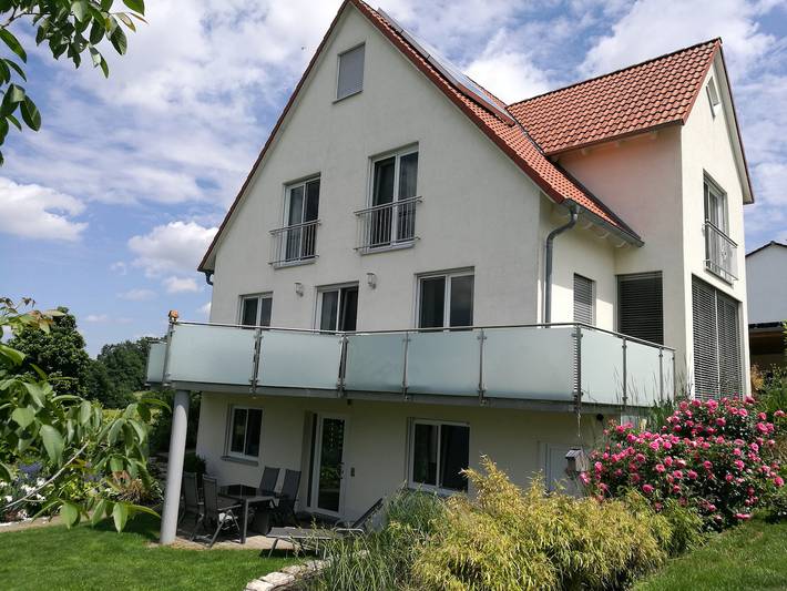 Ferienwohnung für 4 Personen, mit Balkon/Terrasse und Terrasse sowie Sauna