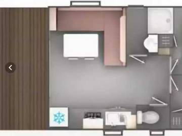 Mobil home pour 6 personnes, avec bassin pour enfant à Thégra