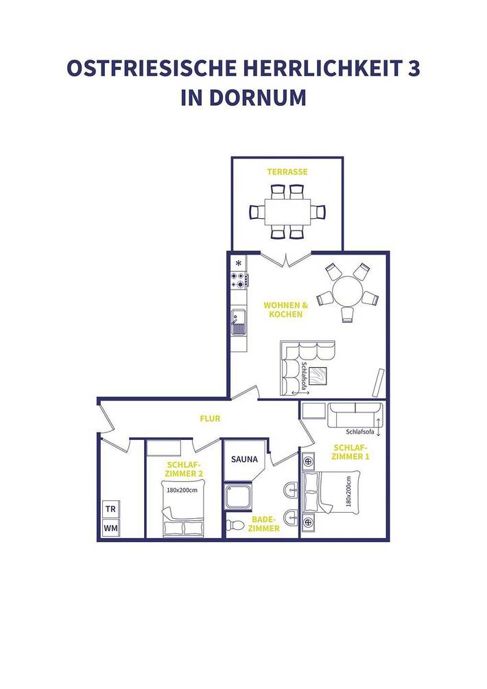 Ferienhaus für 6 Personen, mit Sauna und Garten sowie Ausblick, mit Haustier in Dornum (Stadt) - 2