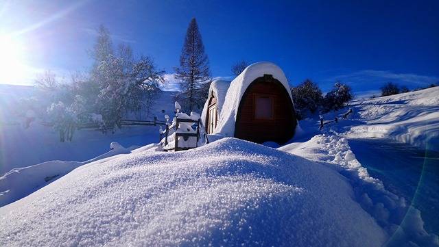 Holz-Iglu in Sent, Unterengadin