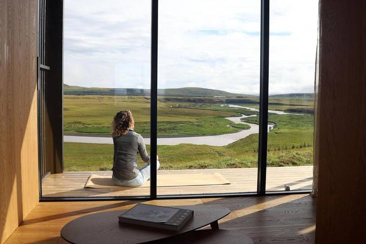 Cabaña para 2 personas, con jardín y sauna además de balcón y vistas en Islandia