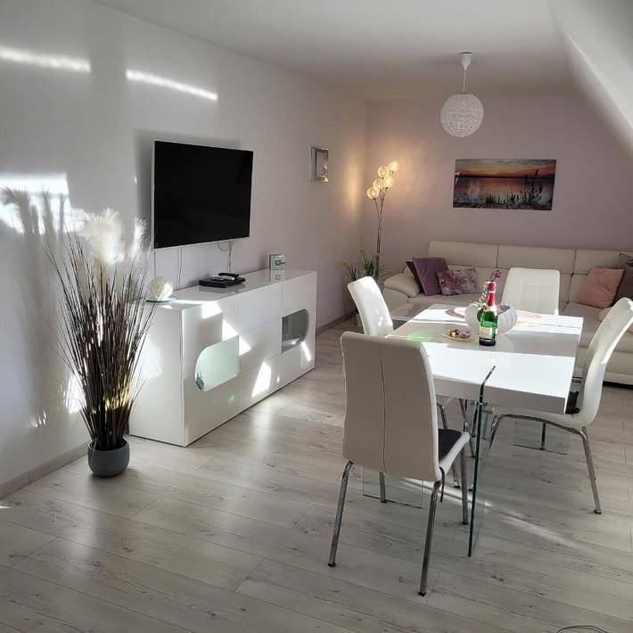 Ferienwohnung für 5 Personen, mit Garten und Sauna sowie Ausblick