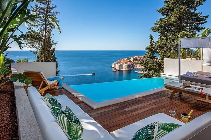 Villa mit pool für 12 Personen, mit Balkon und Whirlpool sowie Terrasse und Garten in Dubrovnik