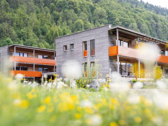 Ferienwohnung für 2 Personen, mit Terrasse und Whirlpool sowie Garten und Pool in Bizau