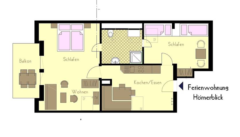 Ferienwohnung für 4 Personen, mit Balkon und Garten, kinderfreundlich - 1