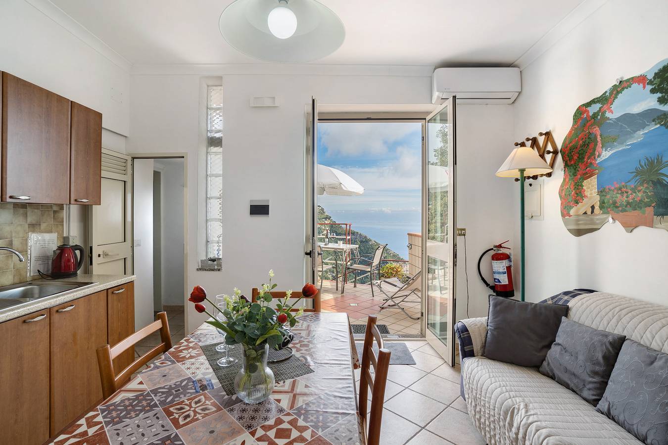 Hel lägenhet, Apartment 'Alba Deluxe' with Sea View, Wi-Fi and Air Conditioning in San Michele (Salerno), Amalfikusten