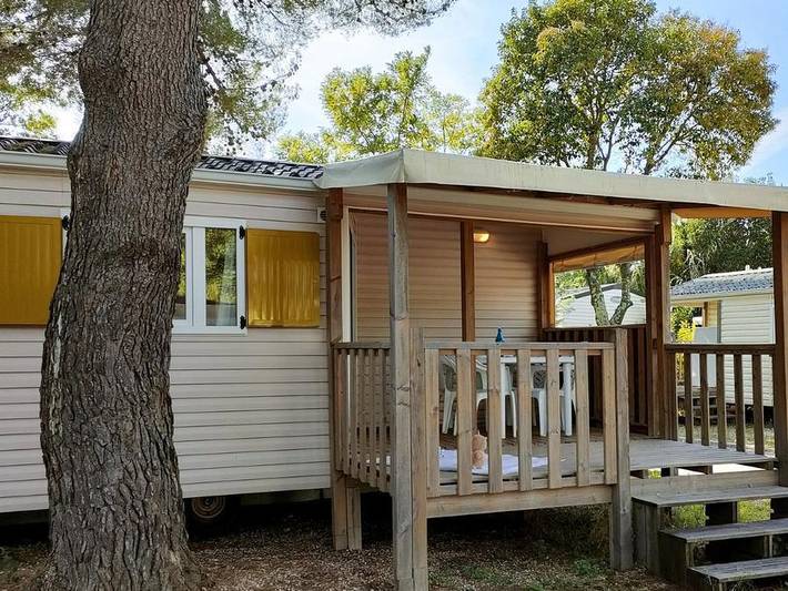 Camping Tikayan Clau Mar Jo - Mobilheim 3 personen - Dakota Eco in Bormes-les-Mimosas, Parc national Port-Cros