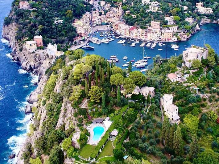Villa per 10 persone, con Terrazza e Giardino nonché Piscina e Panorama a Portofino