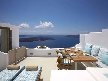 Villa pour 4 personnes, avec vue sur l’océan et terrasse dans Firostefani