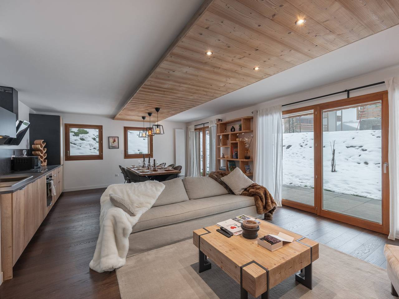 Ganze Wohnung, Geräumige Wohnung in Megève, 3 Sz, nahe Pisten, privater Parkplatz in Megève, Pays du Mont-Blanc