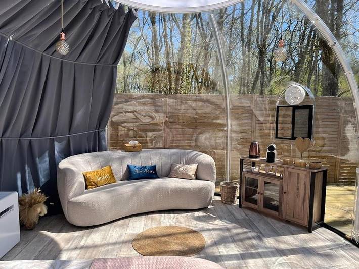 Tente pour 3 personnes, avec terrasse ainsi que jardin et vue dans le Lot - 4