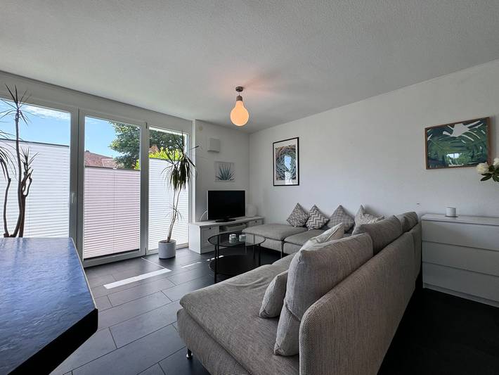 Ferienwohnung für 4 Personen, mit Balkon und Terrasse sowie Garten