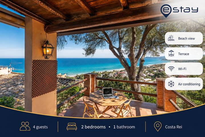 Ferienhaus für 4 Personen, mit Meerblick und Balkon/Terrasse in Costa Rei
