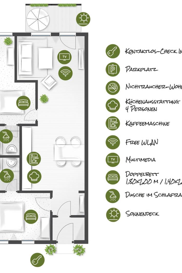 Ferienwohnung für 3 Personen, mit Terrasse in Mettmann - 2
