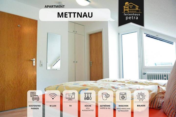 Ferienwohnung für 4 Personen, mit Balkon und Ausblick in Mettnau
