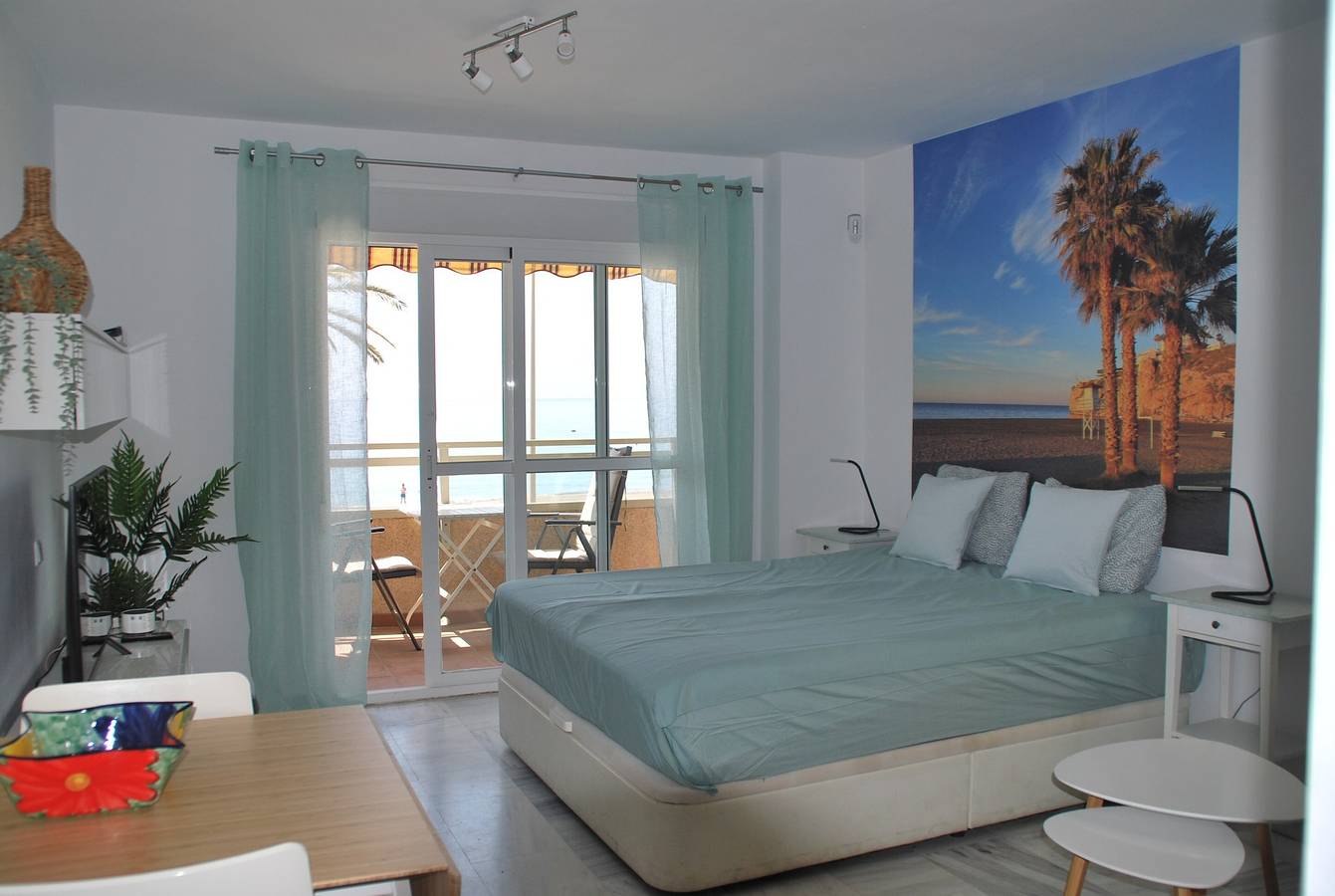 Entire studio, Apartment "Studio 1 - Sea Front" Near the Beach with Sea View, Balcony, Terrace & Garden in Playa de Rincón de la Victoria, Rincón de la Victoria