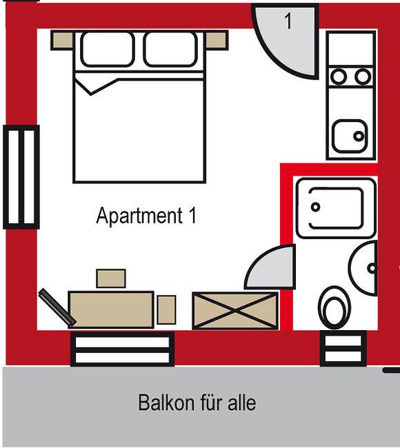 Alpenwelt Tannheimer Tal -  Farbennest mit Frühstück + Teeküche in Tannheim (Tirol), Allgäuer Alpen (Österreich)