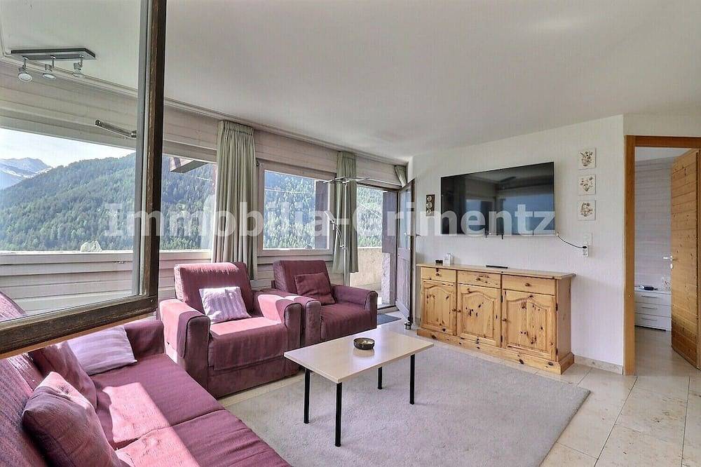 Geheel appartement, Comfortable flat for 4 to 6 people, living room with 1 double divan bed, kitchen area with dishwashe in Grimentz, Anniviers