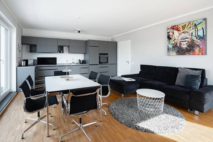 Ferienwohnung für 6 Personen, mit Balkon und Terrasse sowie Ausblick