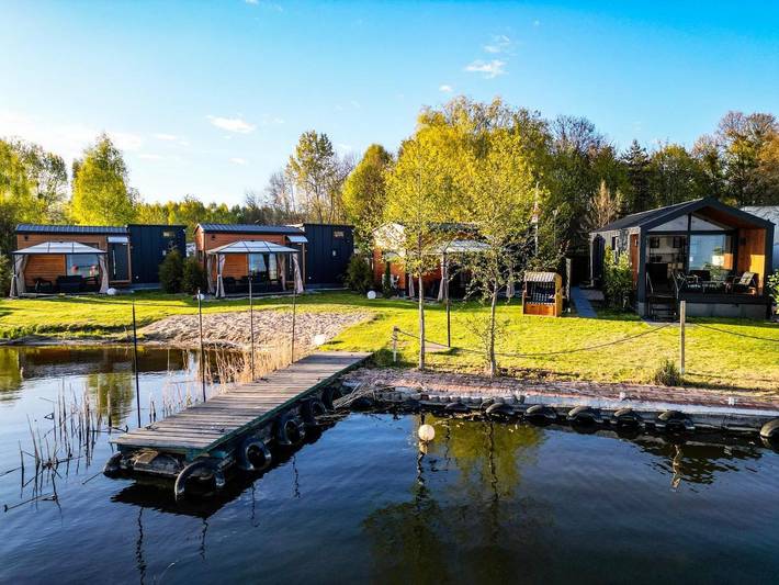 Glamping dla 4 osób, z taras i widok na jezioro oraz widok i sauna, zwierzęta dozwolone na Wielkopolska