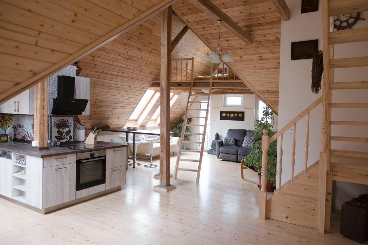Geheel appartement, Art-house 3 attic apartment with terrace in Děčín, Boheems Zwitserland