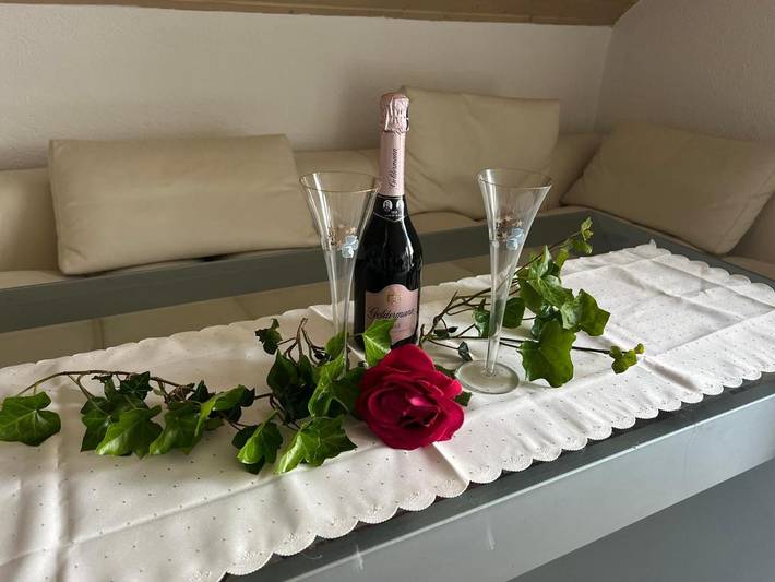 Ferienwohnung für 8 Personen, mit Balkon und Terrasse sowie Garten und Ausblick