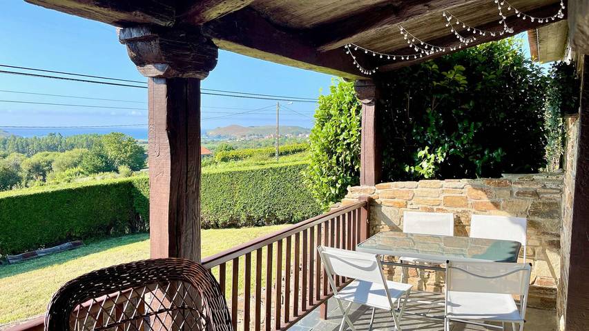 Apartamento para 6 personas, con Vistas al mar y Jardín en Valdoviño