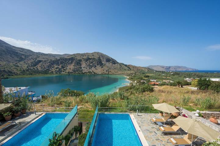 Villa für 6 Personen, mit Seeblick und Garten sowie Pool, kinderfreundlich in Chania und Umgebung