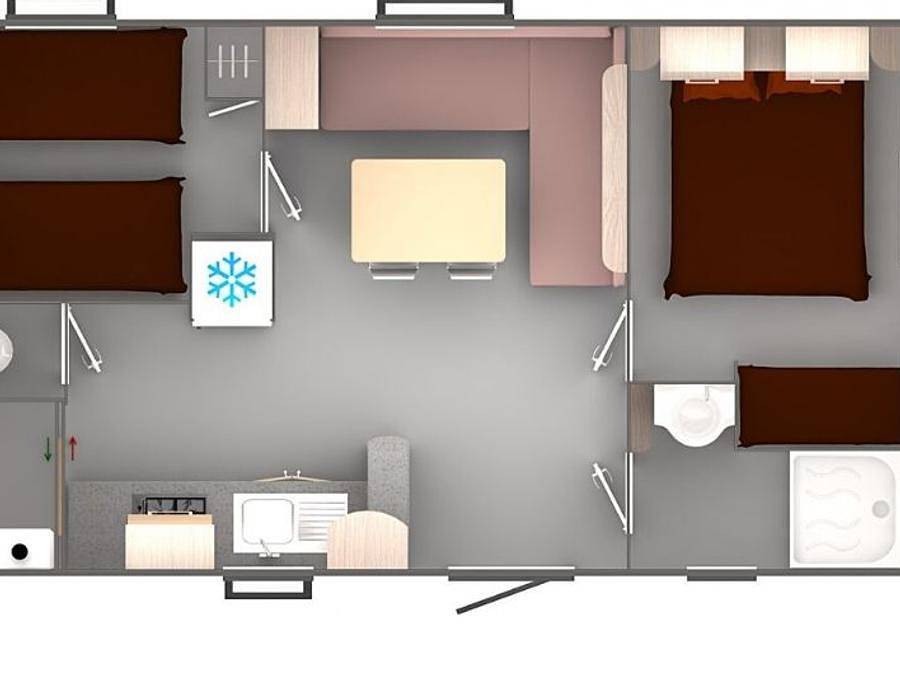 Camping Les Ajoncs d'Or - Mobilheim 4 personen - Cocoon 4 Personen 2 Zimmer 23m² in La Baule-Escoublac, Côte d'Amour