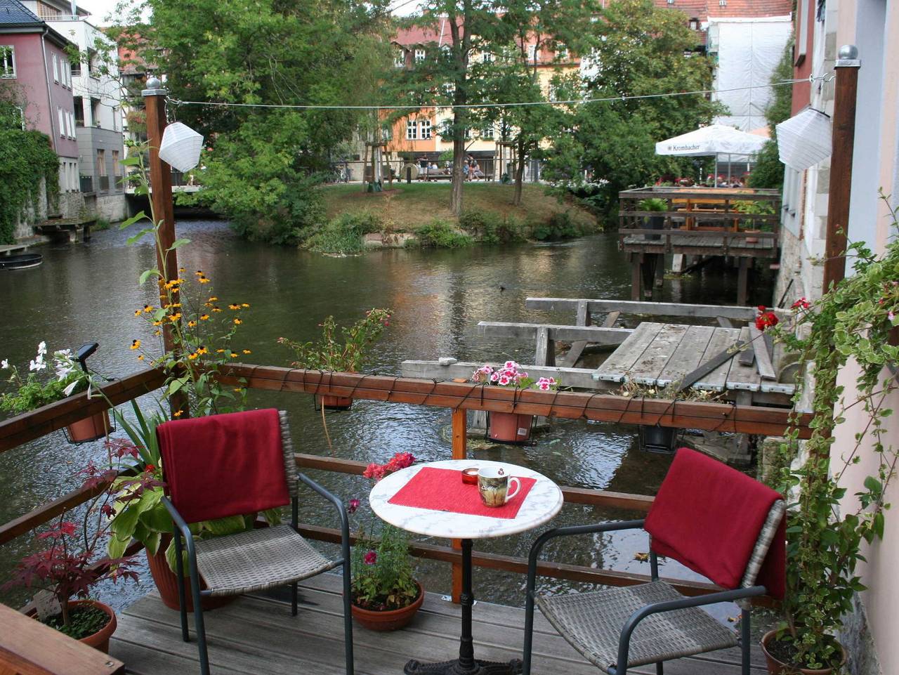 Ganze Ferienwohnung, Ferienwohnungen Am Breitstrom - Fewo 2 mit Wassersteg in Krämerbrücke, Erfurt