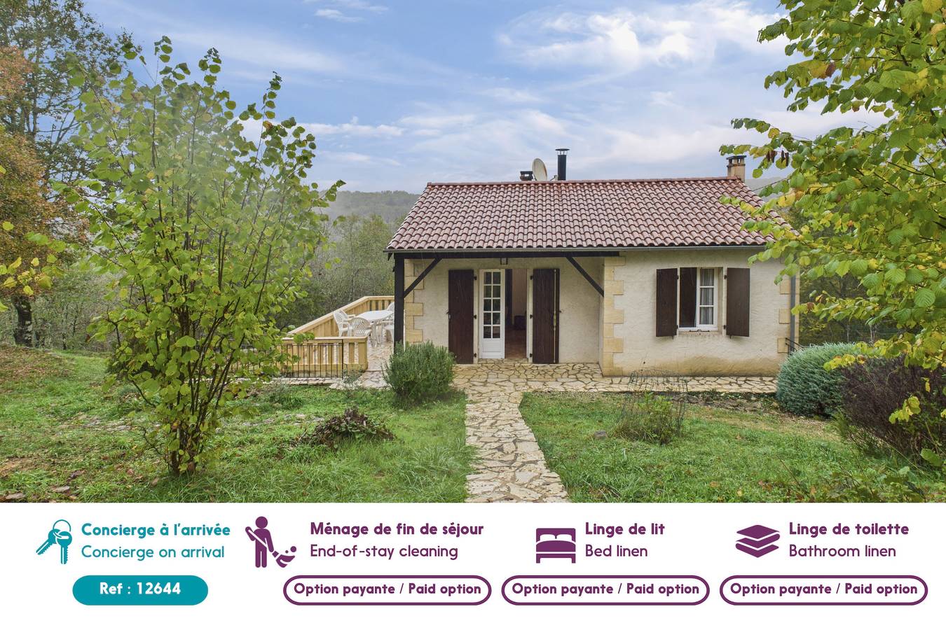 Ganze Wohnung, Jolie vue sur la vallée pour 3 adultes / 2 enfants in Les Eyzies, Périgord Noir