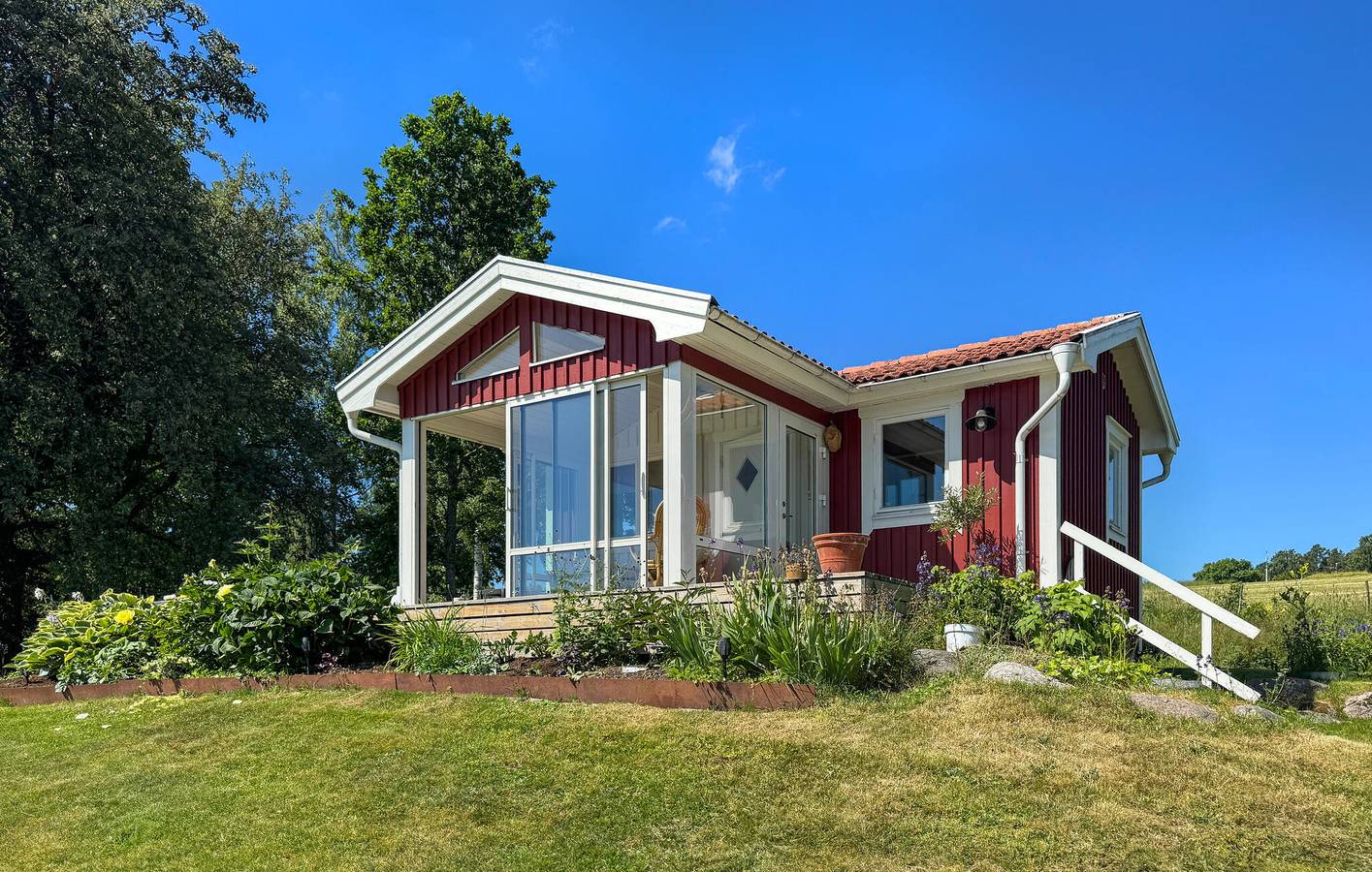 Ferienhaus für 3 Personen mit Seeblick in Gustav Adolfs distrikt, Habo