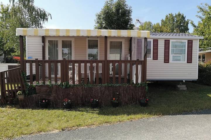 Maison de vacances pour 6 personnes, avec Balcon ainsi que Jardin et Piscine