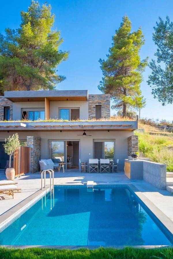 Villa für 4 Personen, mit Ausblick und Garten sowie Pool in Chalkidiki - 2