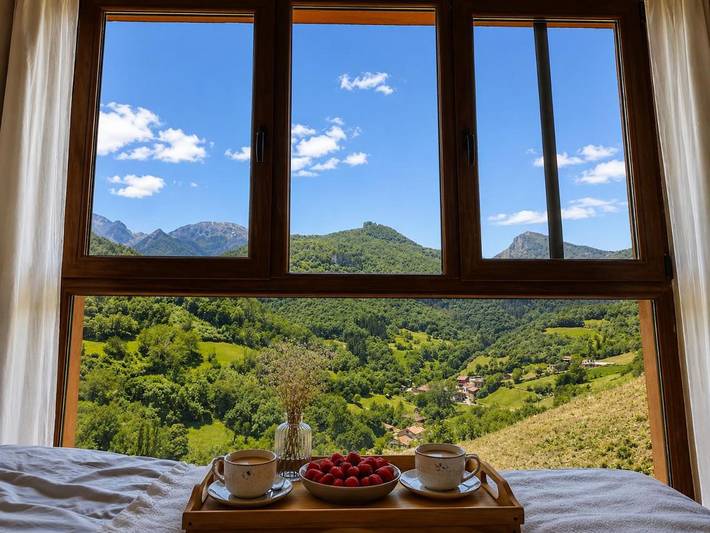 Casa rural para 2 personas, con Balcón además de Terraza y Vistas en Vega de Liébana