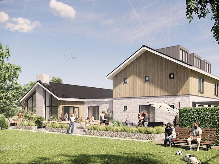 Vakantiehuis voor 23 personen, with sauna and balkon/terras as well as terras in Oldebroek